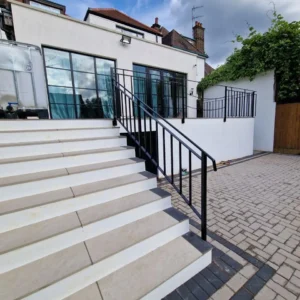 Anthracite aluminium glazed doors rear extension London