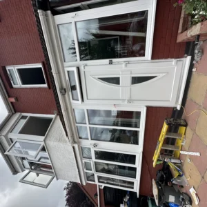 White uPVC panelled front door entrance, London property