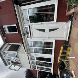 White uPVC front door with glazed surround, London home