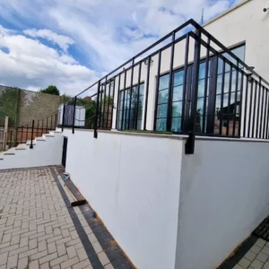 Anthracite glazed roof extension terrace London glazing