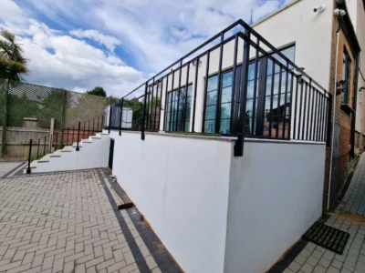 Anthracite glazed roof extension terrace London glazing