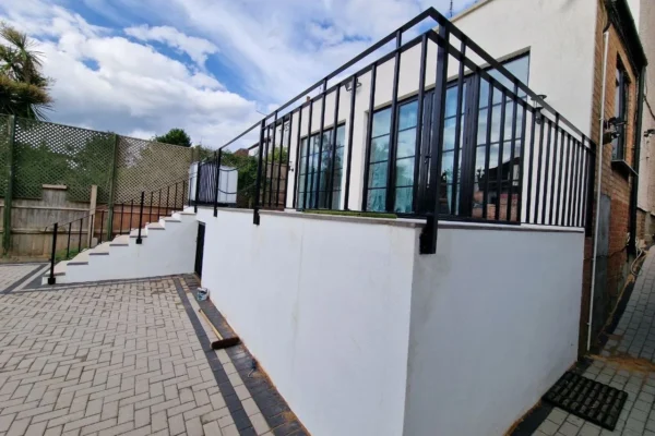 Anthracite glazed roof extension terrace London glazing