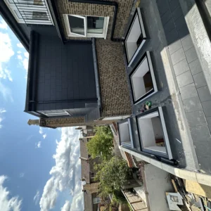 London house rear extension with new aluminium casement windows