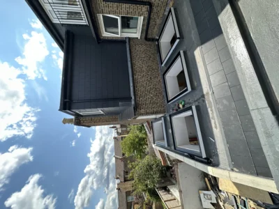 London house rear extension with new aluminium casement windows