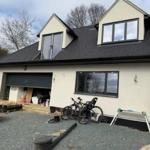New build house with anthracite windows, London