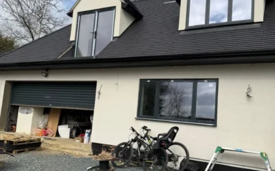 New build house with anthracite windows, London