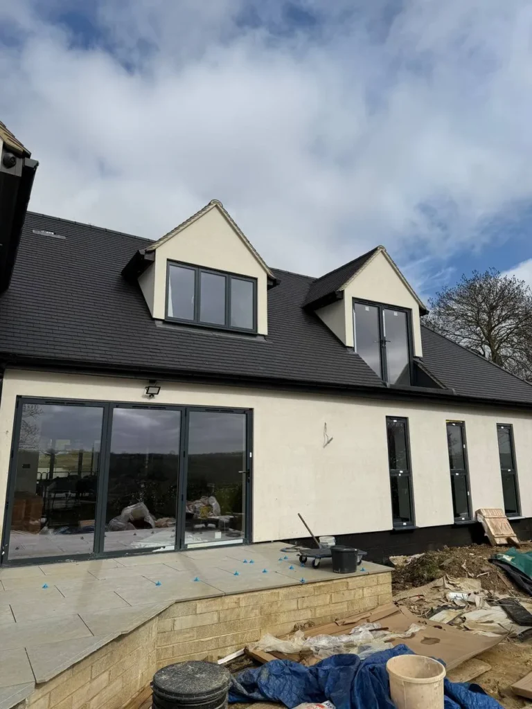 New build home with grey bifold doors, London