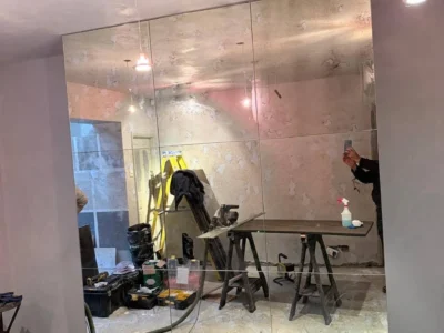 Antique-style mirror wall panels installed, London
