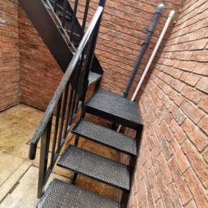 Black metal external staircase London property