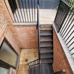 Steel external staircase lightwell London property