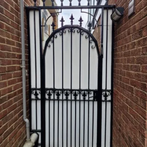 Ornate wrought iron side gate London property