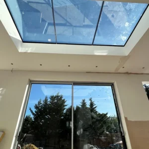 Aluminium skylight and sliding doors in London extension