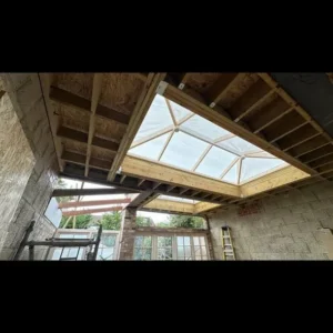 Roof lantern skylight installation in London extension
