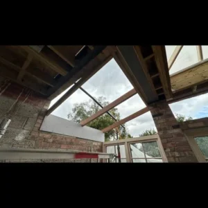 Open roof lantern aperture in London extension build