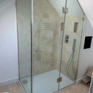 Framed glass shower enclosure London loft bathroom