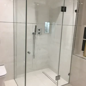 Frameless glass corner shower enclosure London bathroom