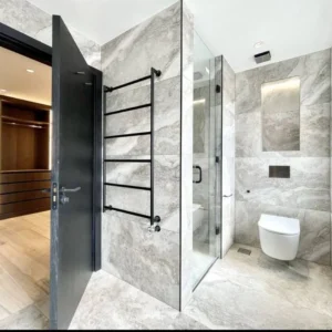 Frameless glass shower enclosure, London bathroom