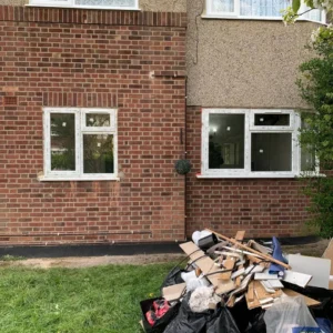 White uPVC windows on London brick house