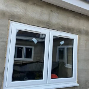 White uPVC casement window installed, London